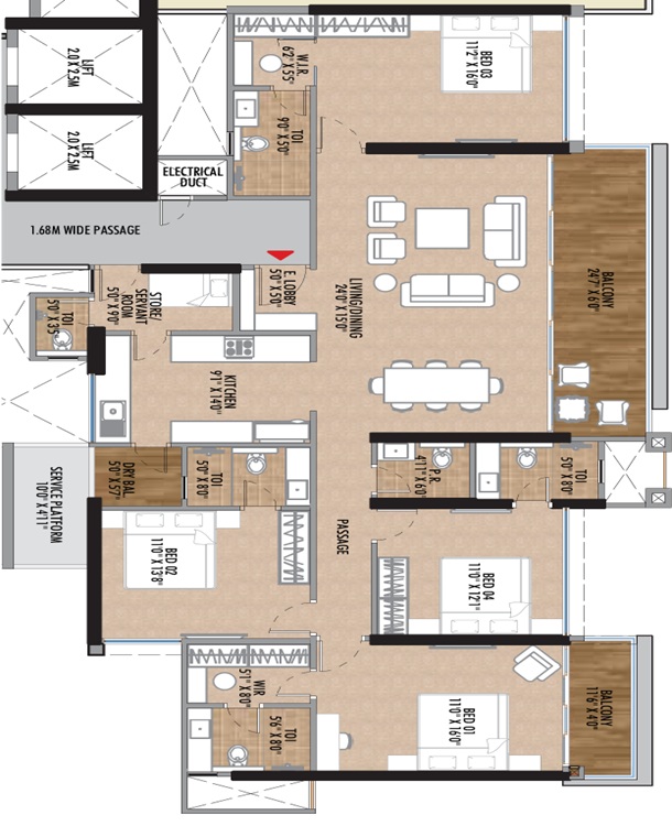 Excellaa Polaris Ultra Luxury 4bhk, 4.5bhk flats in Bavdhan Pune